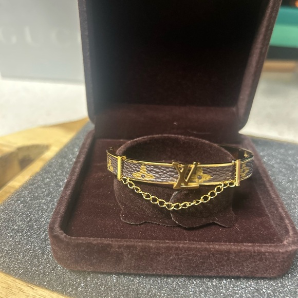 Louis Vuitton Jewelry - Louis Vuitton Brown Monogram Bracelet with Gold Chain